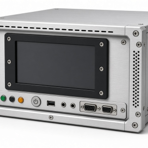 Industrial panel computer for ALS mud logging system on white background